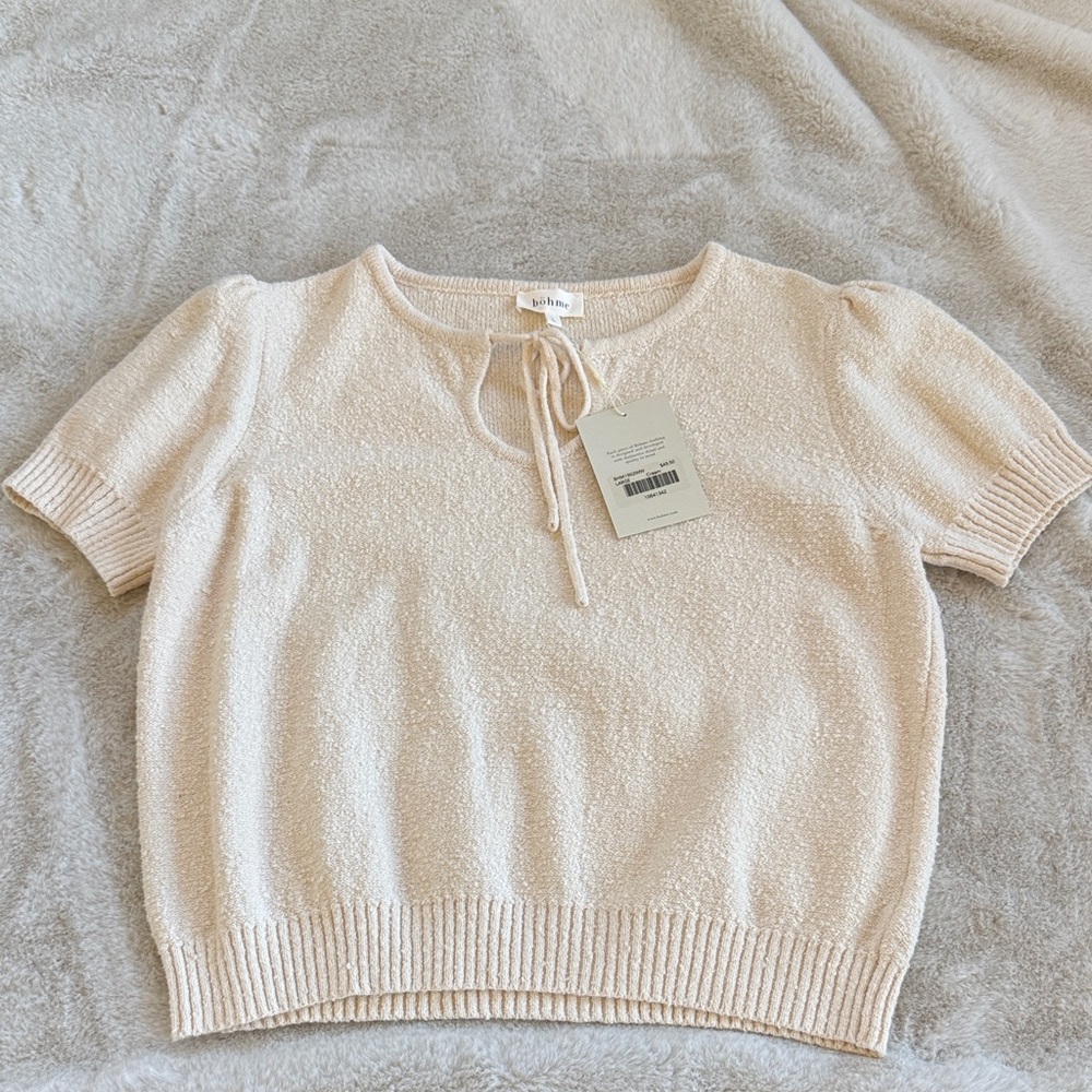 Bohme Cream Puff Sleeve Top. NWT!